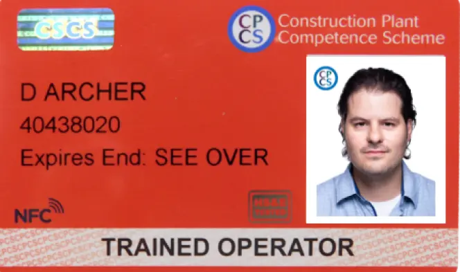 CPCS Red Trained Operator Card